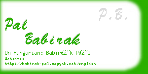 pal babirak business card